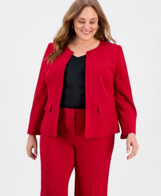 Plus Size Stretch Crepe Blazer & Pants