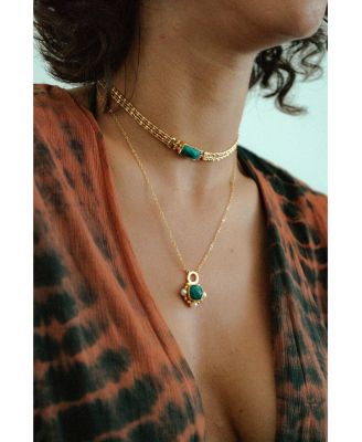 Esther Emerald And Pearl Pendant Necklace