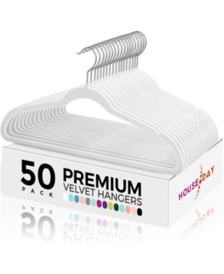 17.5 Inch Silver Hook Non-Slip Flocked Felt Hangers