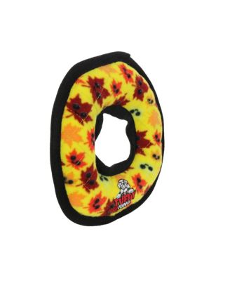 Holiday Medium Ring Leaves 2 Pack, Durable Plush Squeaky Dog Toy