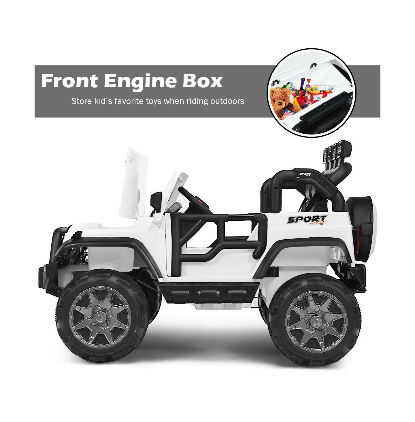 Детская игрушка HONGGE 12V Two-Seater Remote Control Ride-On Truck with LED Headlights, For 2 Players, Ages 3-7, цвет: Белый — фото 11