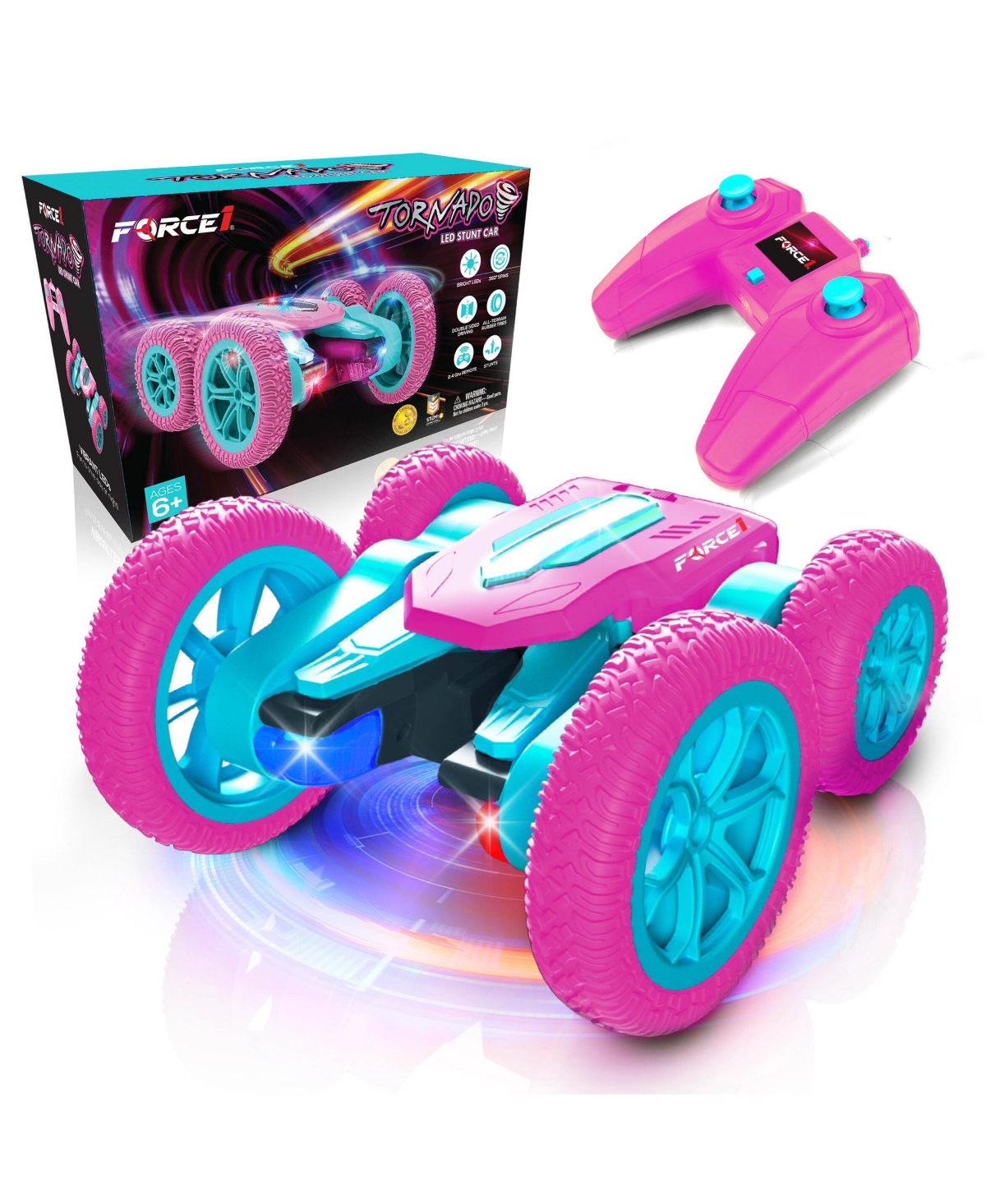 Force1 Tornado Pink Led Remote Control Car for Kids