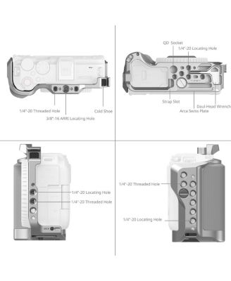 Full Camera Cage for Canon EOS R50 V, Silver