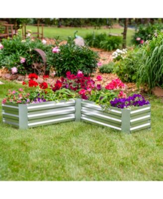 Galvanized Steel L-Shaped Raised Garden Bed