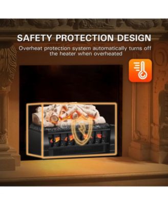 21 Inches Electric Fireplace Insert Log Heater with 5 Flame Brightness and 5 Flicker Speed, 750w/1500w