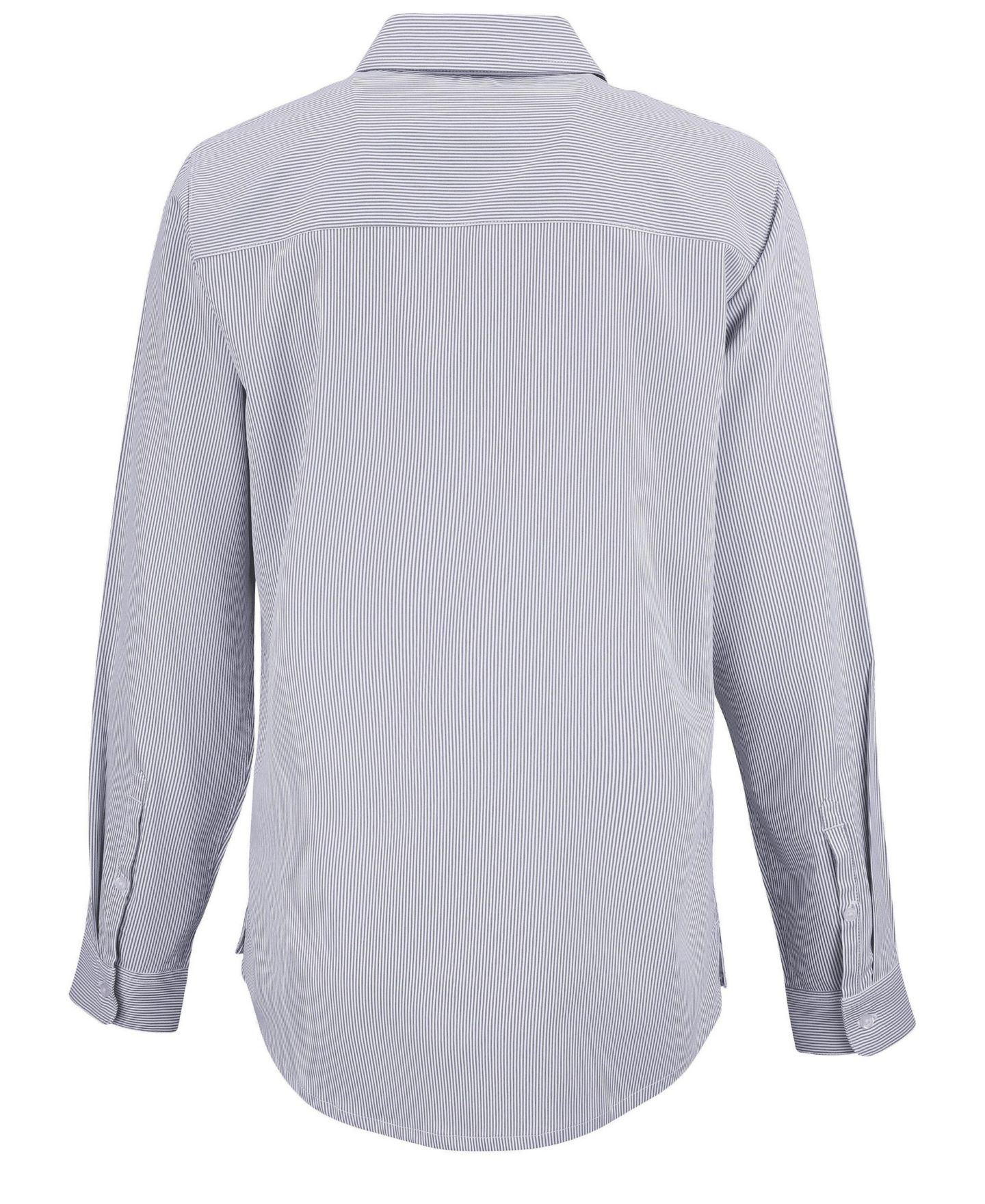 Женская рубашка Cutter & Buck Skyline Epic Confidence Pinstripe Long Sleeve Dress Shirt, цвет: Серый / Белый — фото 3