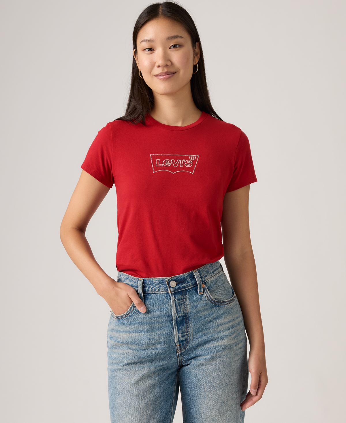 Levi's Women's Perfect Graphic Logo Cotton T-shirt In Red