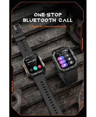 1.83'' Bluetooth Call Heart Rate Monitoring Information Push Smart Bracelet Outdoor Sports for Women Men -Orange