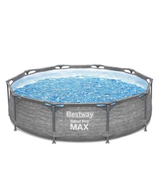 Steel Pro MAX 10' x 30" Above Ground Outdoor Swimming Pool Set, Gray