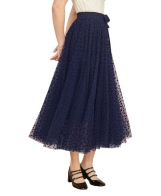 Women's Mesh Heart Print Tulle Skirt