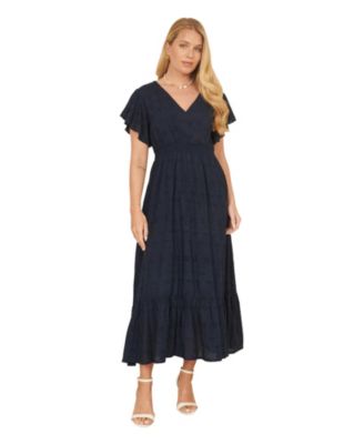 Women's Cotton Broderie Anglaise Wrap Midi Dress