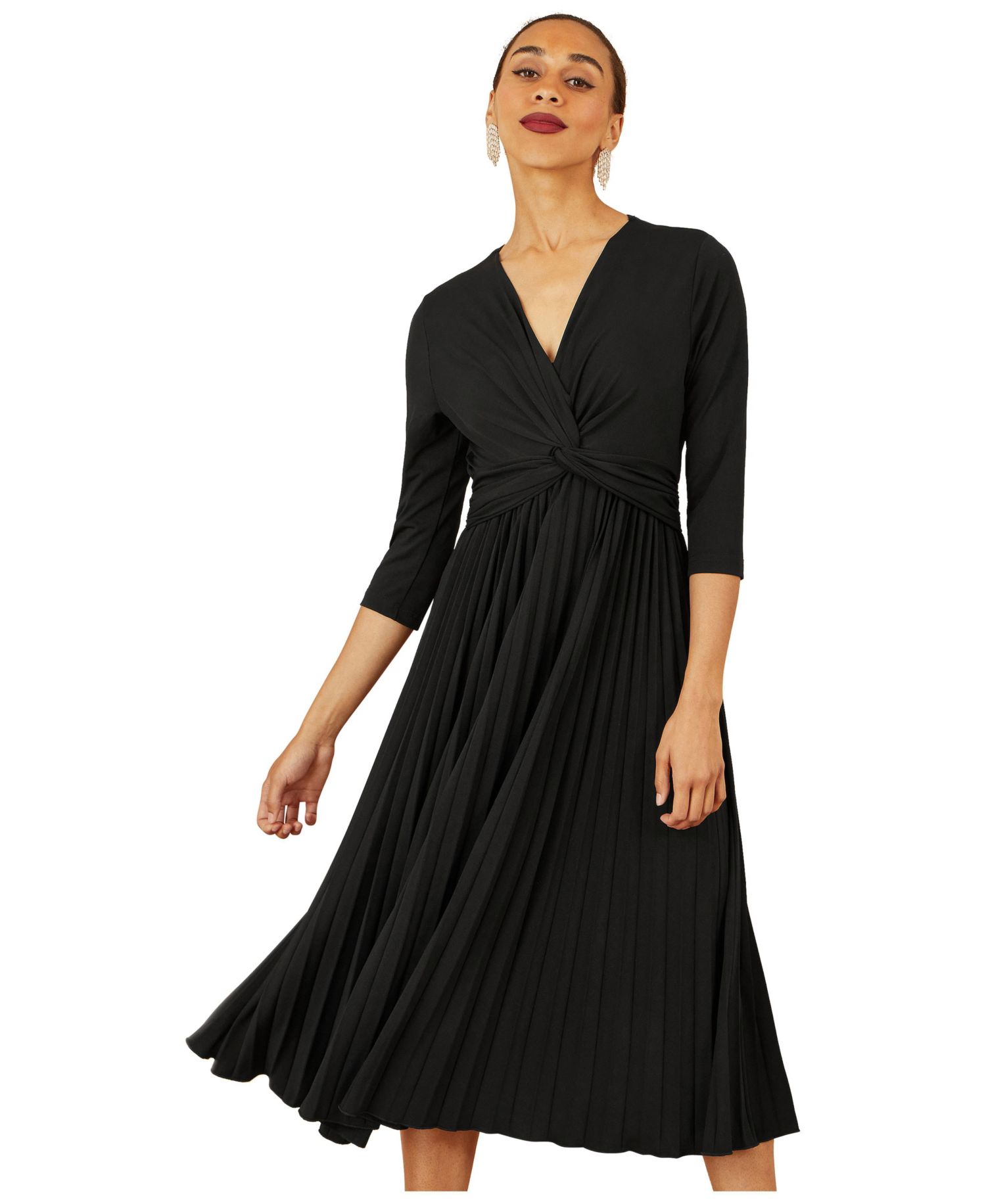 Women's Jersey Knot Waist Midi Dress