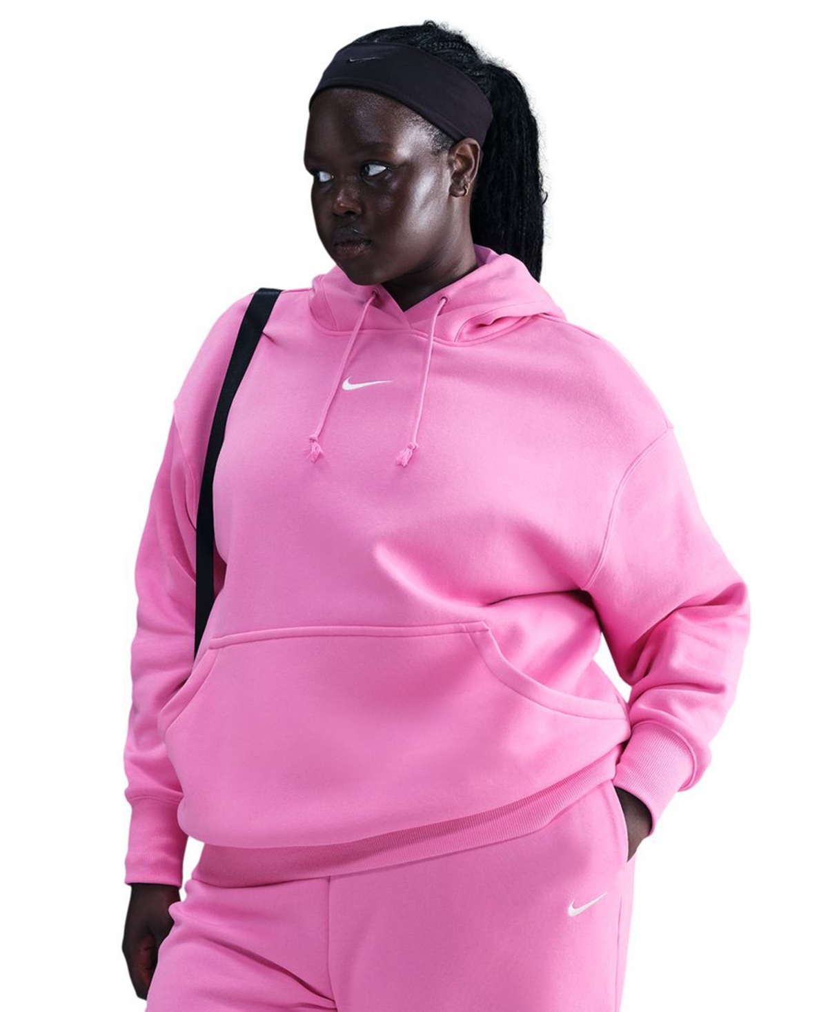 Nike Sportswear Plus Size Phoenix Fleece High-waist Oversized Sweatpants In Pink