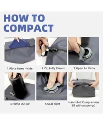 17" Vacuum Compression Storage Bags with Pump - Waterproof Organizer for Travel & Closet