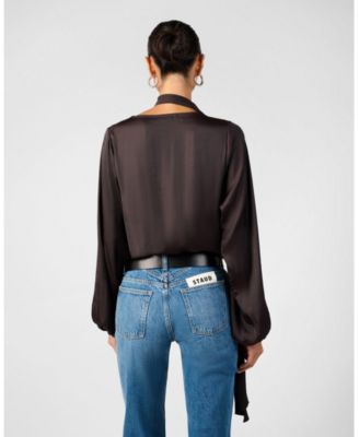 Women's Wrap Neck Tie Top