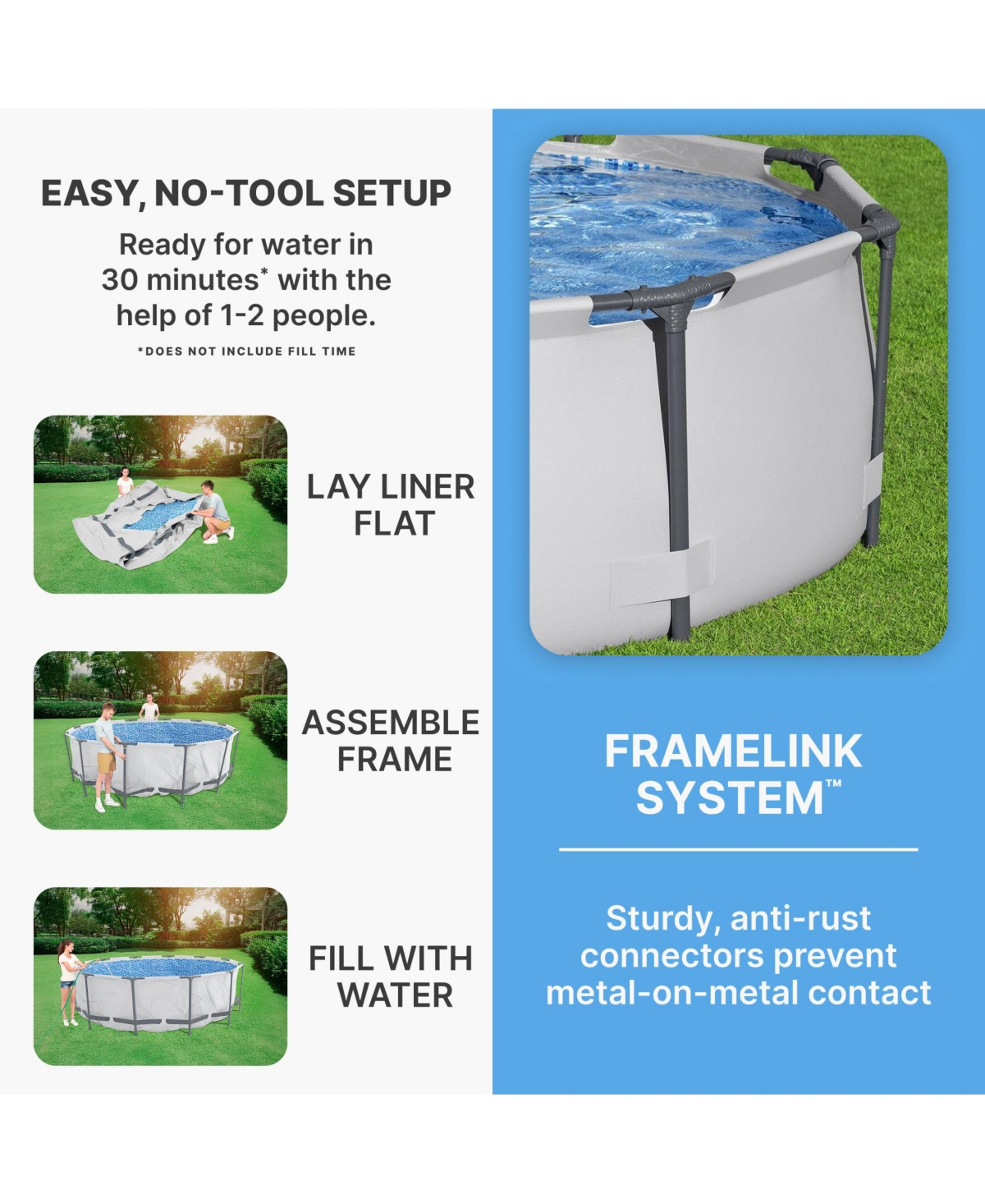 Bestway Steel Pro Max 10'x30" Round Above Ground Outdoor Swimming Pool with Pump