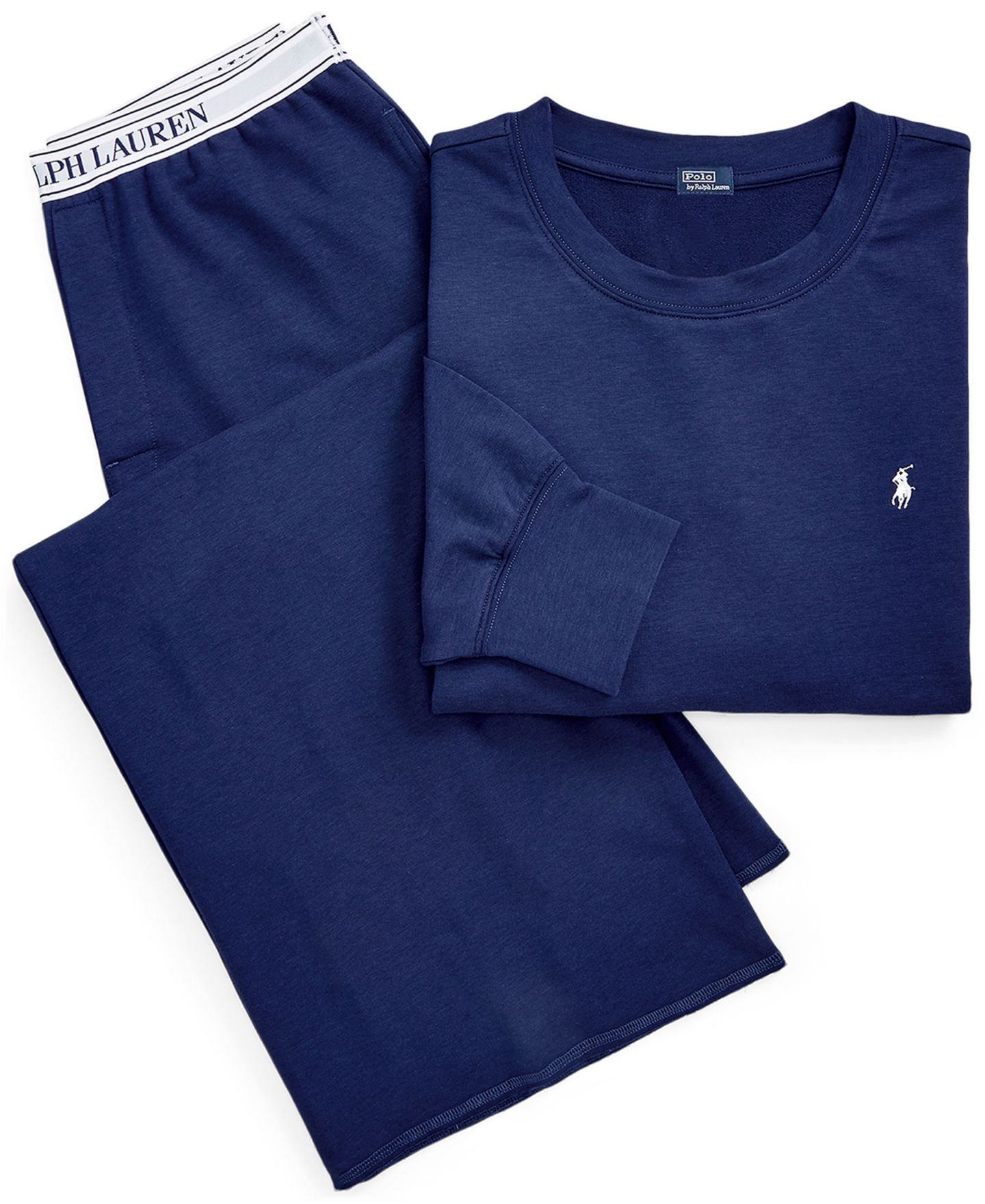 Женская пижама Polo Ralph Lauren: топ с круглым вырезом и брюки, 2 предмета, цвет: Синий — фото 5