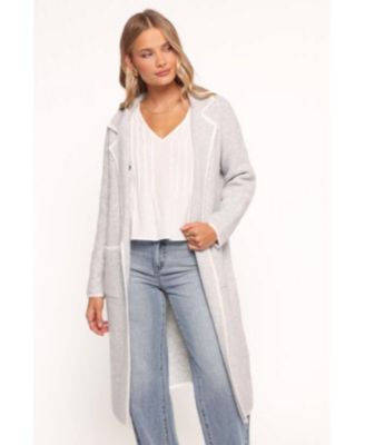 Women's Katia Contrast Trim Coatigan - Beige S/M