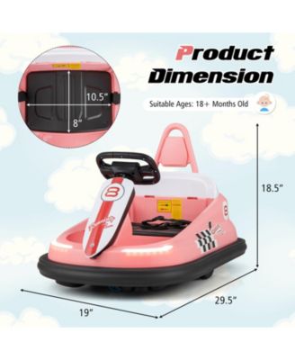 6V Kids Electric Bumper Car with 360° Spin and Dual Motors