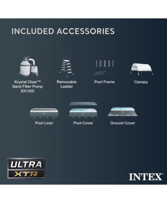 18Ft x 52In Ultra XTR Rectangular Frame Swimming Pool Kit w/Pump & Canopy