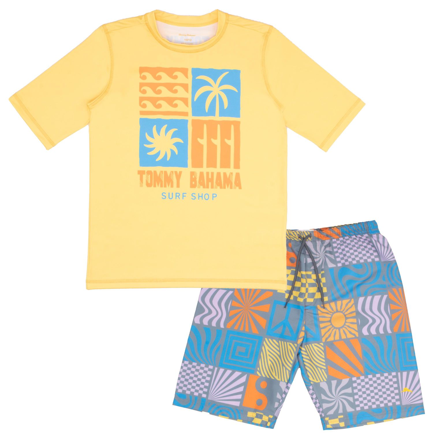 Big Boys Rash Guard and Swim Trunks 2-Piece Swimsuit Set