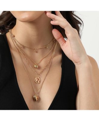 Women's Heart Layered Necklace