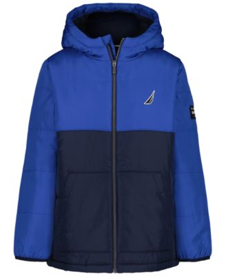 Boys' 8-20 Color Block Long-Sleeve Puffer Jacket