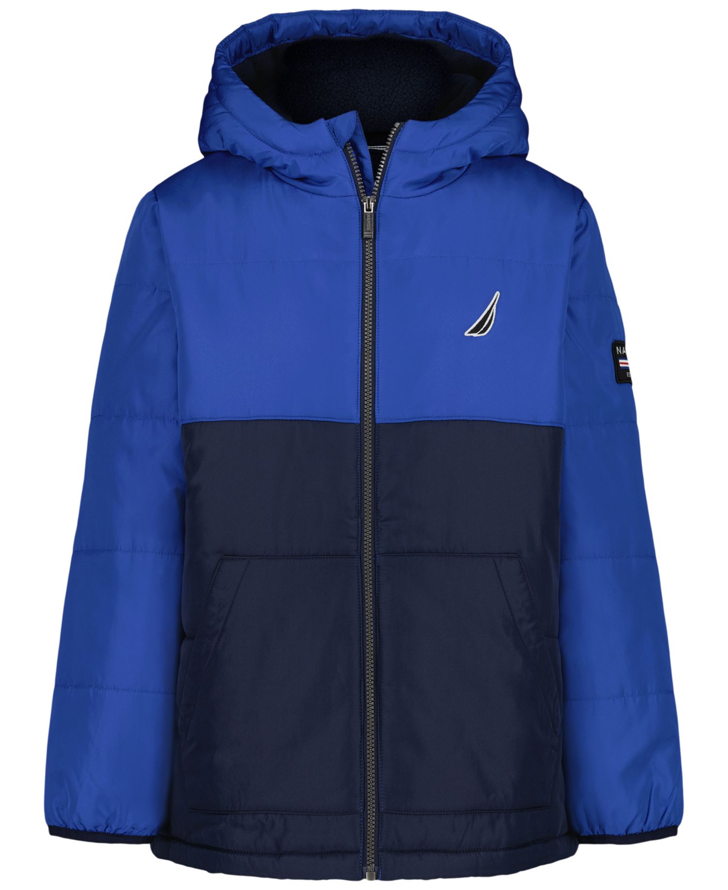 Boys' 8-20 Color Block Long-Sleeve Puffer Jacket