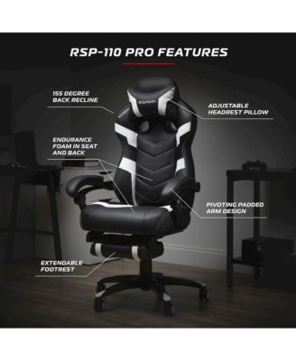 Gaming Chairs For Adults With Headrest Pillow - White