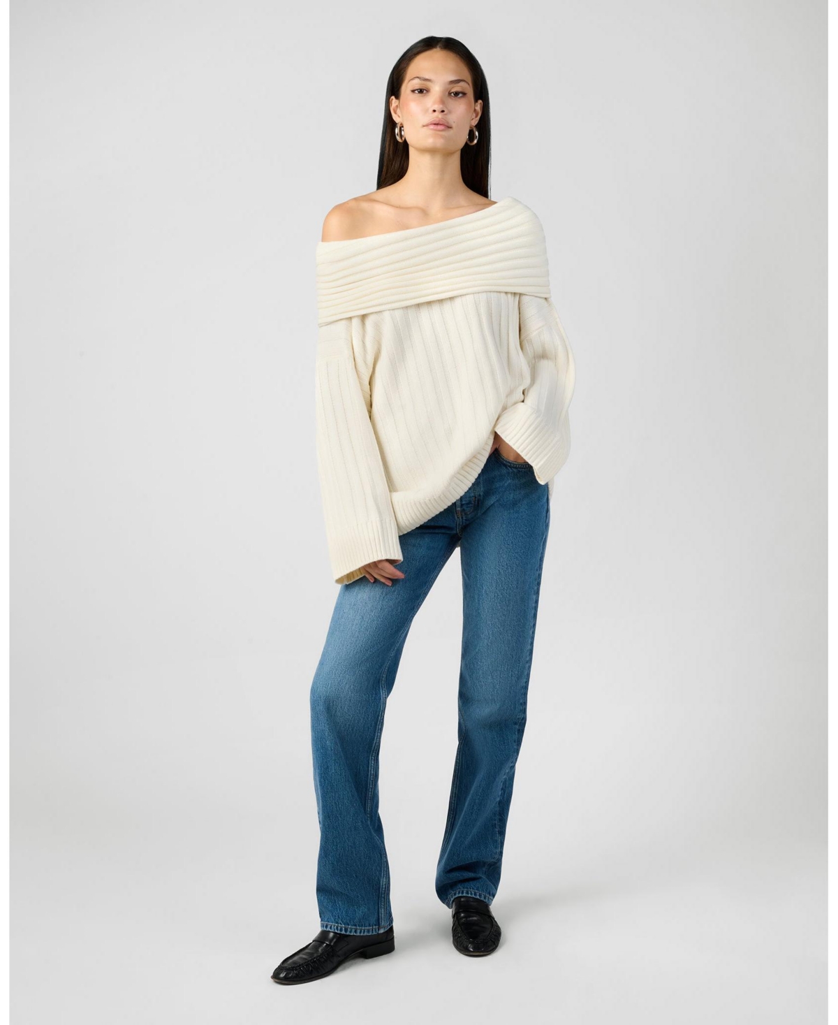 WeWoreWhat Women's Oversized Off Shoulder Sweater