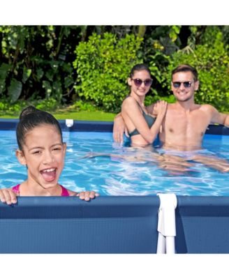 Steel Pro 13 Foot x 32 Inch Rectangular Above Ground Swimming Pool, Blue