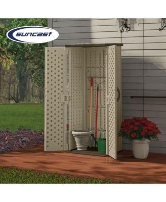 22 Cubic Feet All-Weather Vertical Tall Outdoor Storage Shed, Brown