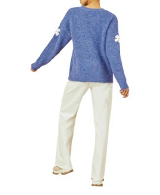 Women's Crochet Flower Knit Sweater