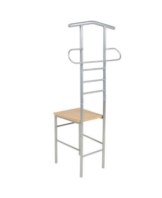 Valet Light brown and silver gray Metal frame, Engineered wood seat