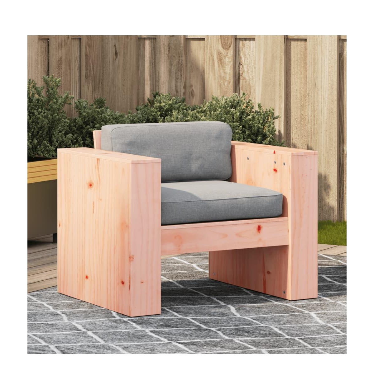 Garden Sofa Natural Wood Solid Douglas Fir Wood Single Durable