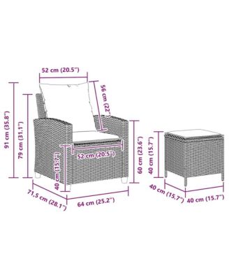 4 Piece Patio Sofa Set with Cushions Brown Poly Rattan