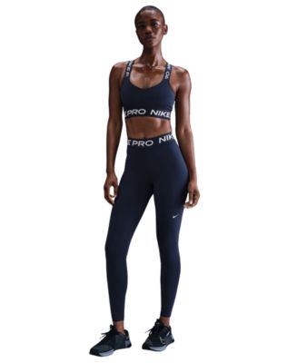 Nike Pro Women's Mid-Rise Mesh-Paneled Leggings - Macy's