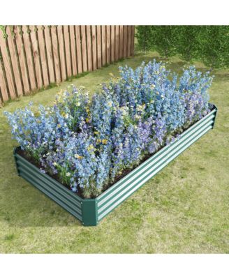 91.34"Raised Garden Bed Kit - Metal Raised Bed Garden 7.6x3.7x0.98ft for Flower Planters, Vegetables Herb