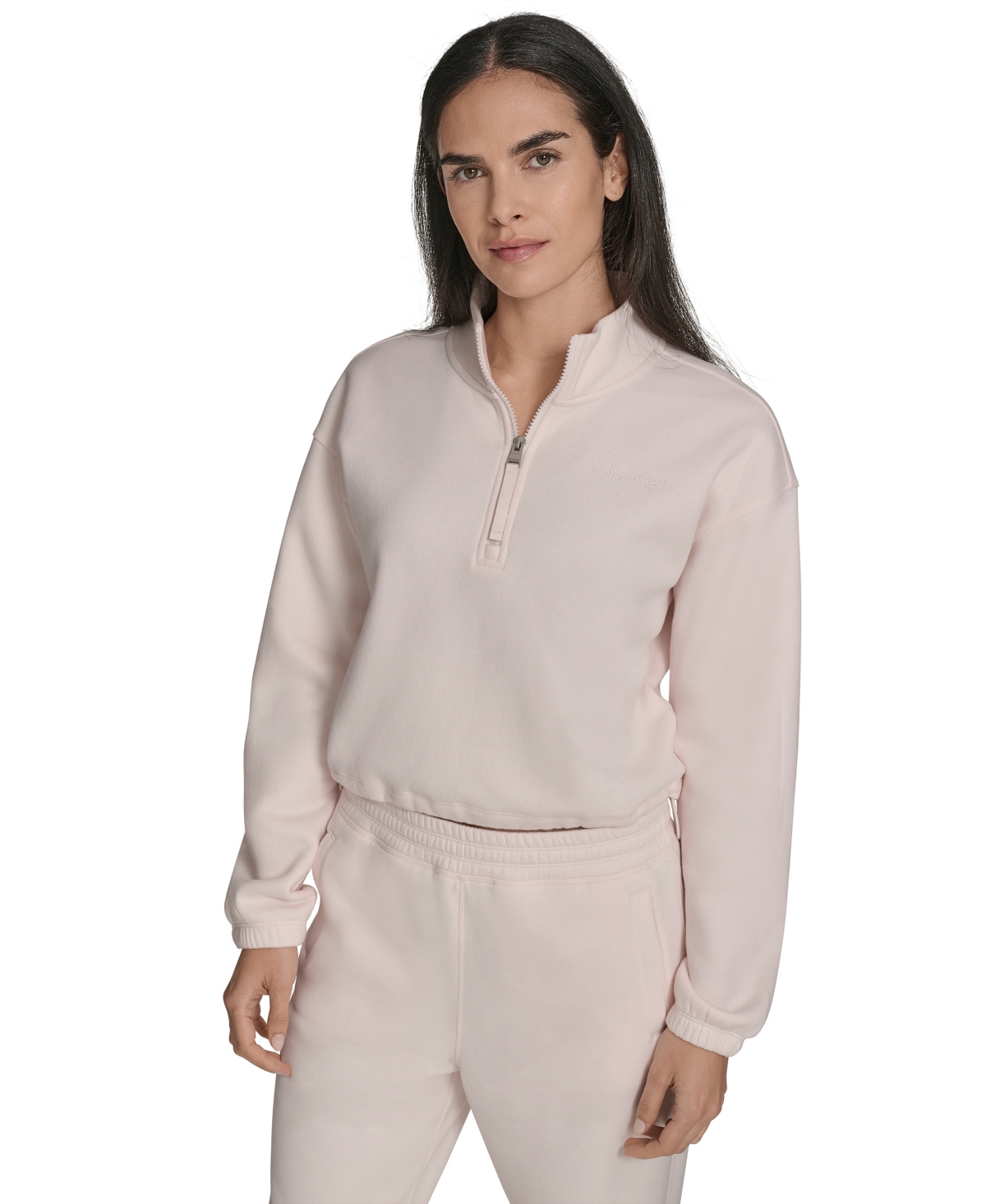 Calvin Klein Women's Performance Half-zip Pull-on Sweatshirt In Neutral