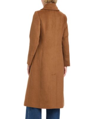 Women's Single-Breasted Maxi Coat W/ Detachable Faux Fur