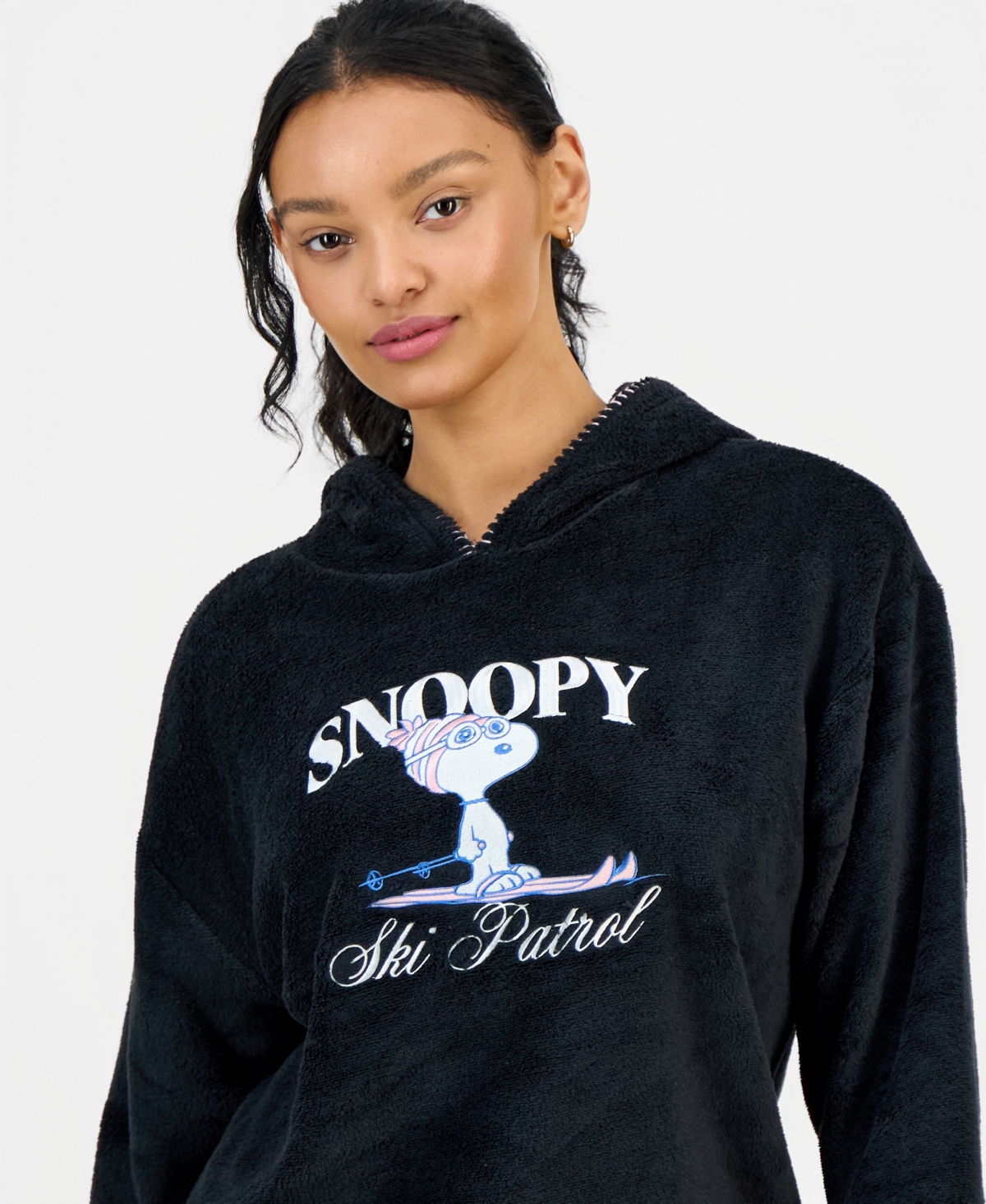 Love Tribe Juniors' Snoopy Ski Patrol Plush Hoodie