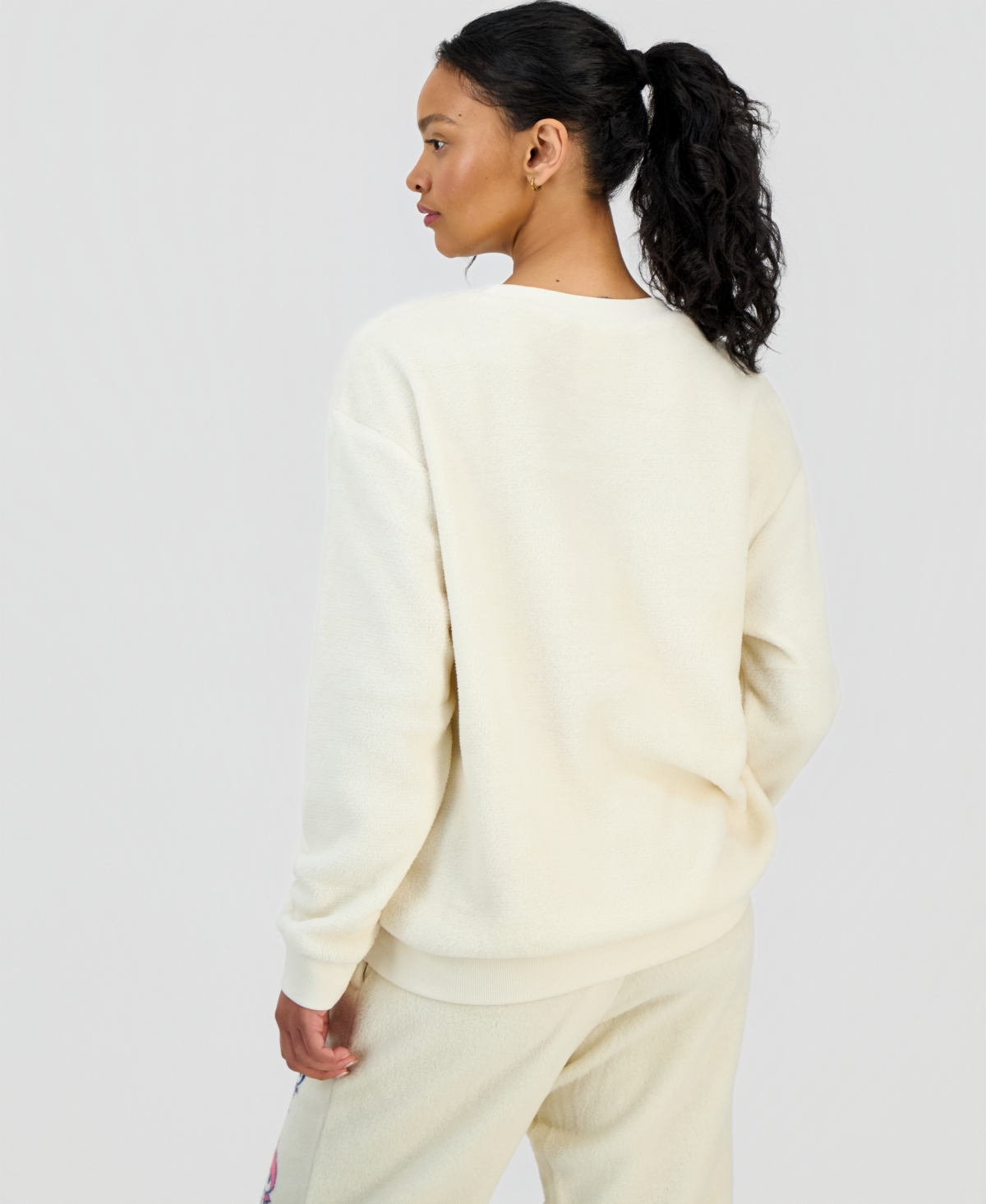 Love Tribe Women's Hello Kitty Graphic Print Fleece Sweatshirt In White