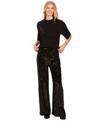 Women's Sequin Wide Leg Pants