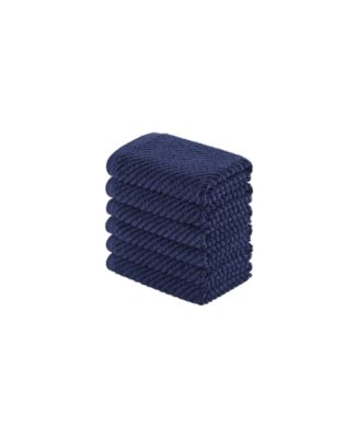 Diagonal Ribbed Cotton 6-Pc. Washcloths Set