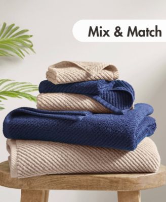 Diagonal Ribbed Cotton 6-Pc. Washcloths Set