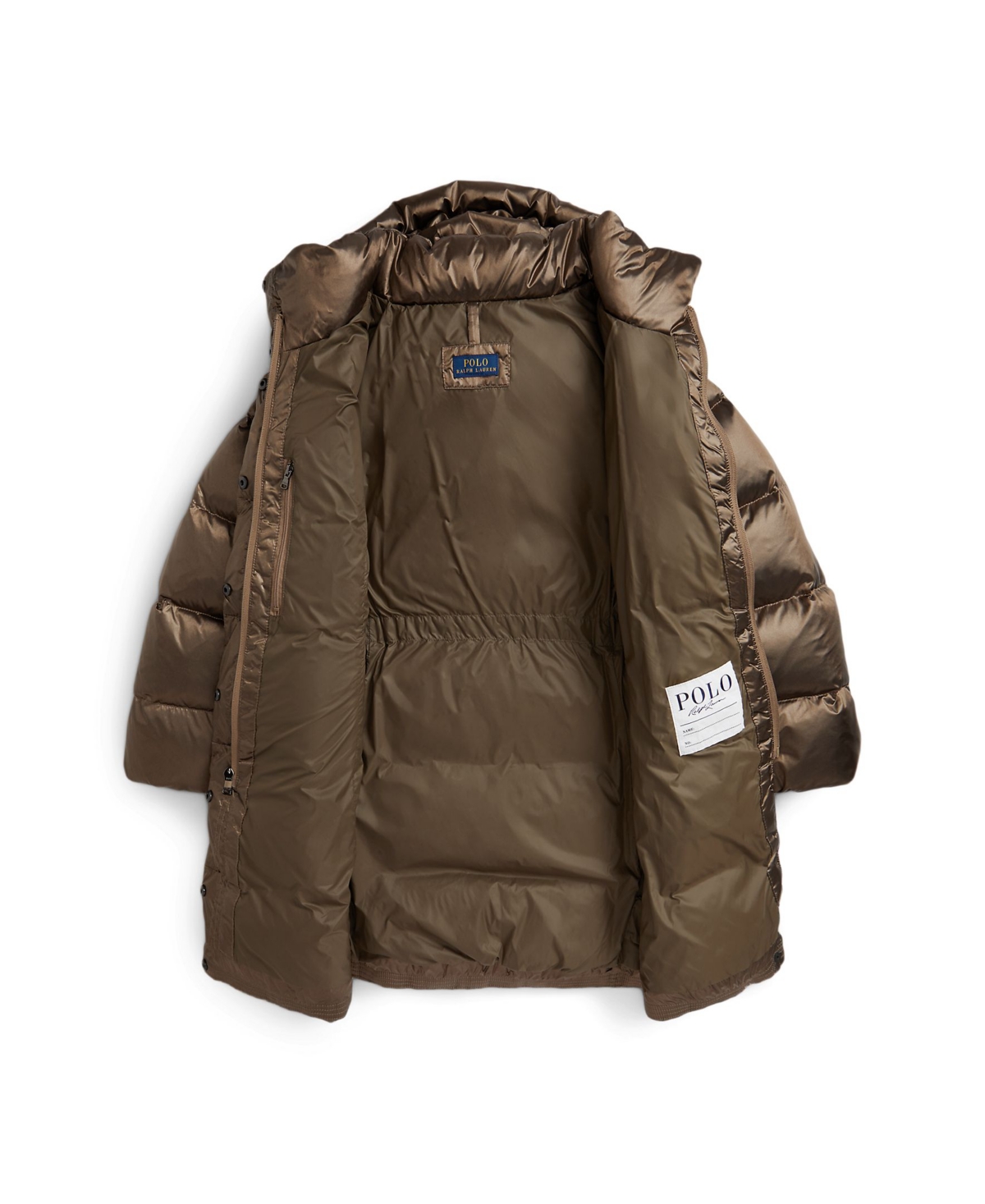 Polo Ralph Lauren Girls 7-16 Metallic Long Sleeves Outerwear Coat In Brown