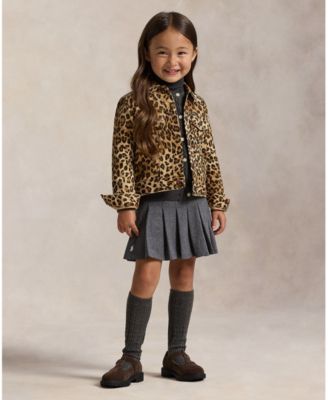 Girls' 2T-6X Leopard-Print Trucker Jacket