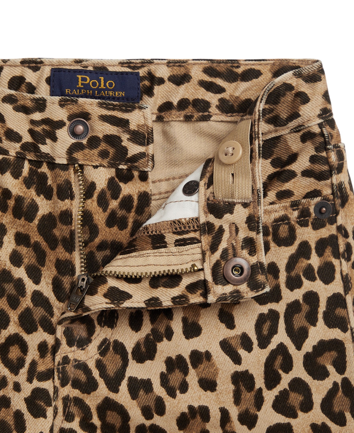 Polo Ralph Lauren Girls 2T-6X Leopard-Print Wide Leg Jeans