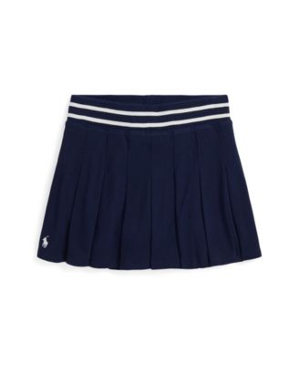 Girls' 7-16 Pleated Striped Trim Skort