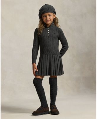 Girls 2T-6X Mini-Cable Long Sleeves Sweater Dress